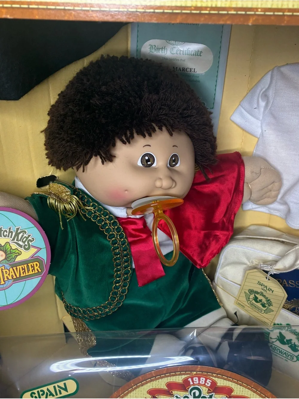1985 Cabbage Patch Kids World Traveler Spain Marcel Coleco NOS Box